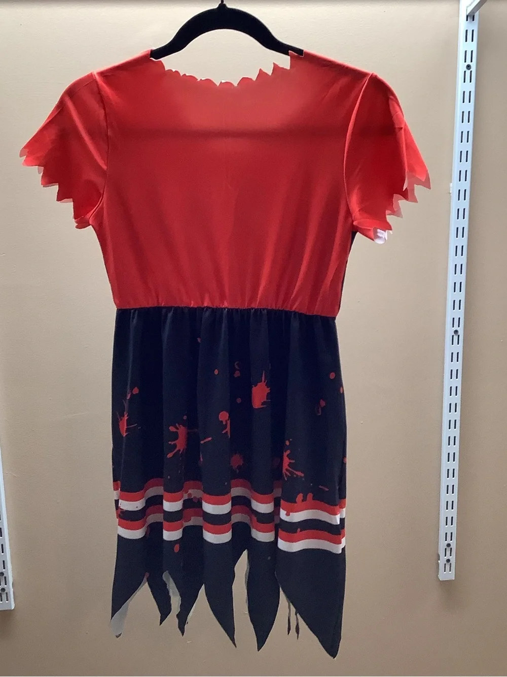 Girls Size 9-10 Zombie Cheerleader Costume Set W/Hair Bows & Striped Knee Socks